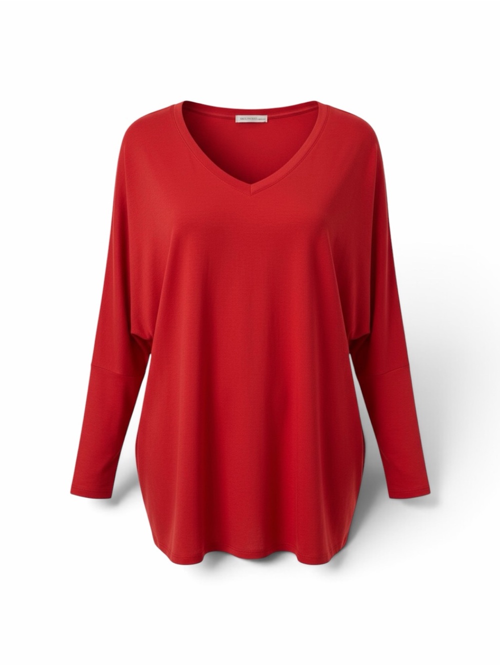 Zenana Outfitters Red V-Neck Long Sleeve Top